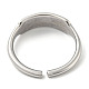 304 Stainless Steel Blank Rectangle Open Cuff Rings for Women(RJEW-D022-02P)-3