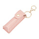 Portable Imitation Leather Chapstick Keychain Holder(KEYC-WH0029-56B)-1