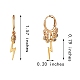 Lightning Bolt Brass Dangle Huggie Hoop Earrings(EJEW-SW00001-01)-7