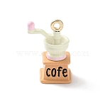 Alloy Enamel Pendants, Coffee Maker Charms, Golden, White, 18x13x8mm, Hole: 1.5mm(AL-CBA02ED-02G-C)