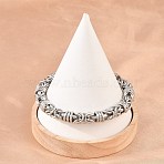 304 Stainless Steel Byzantine Chains Bracelets for Men, Antique Silver, 8.66 inch(22cm)(SA-T001-01AS)
