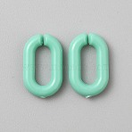 Opaque Acrylic Linking Rings, Quick Link Connector, Oval, for Cable Chain Making, Aquamarine, 14.5x9x2.5mm, Inner Diameter: 9x4mm(SACR-WH0001-37N)
