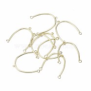 Alloy Chandelier Component Links, 3 Loop Connectors, Cadmium Free & Nickel Free & Lead Free, Light Gold, 32x28x1.5mm, Hole: 1.4mm(PALLOY-N155-111-NR)