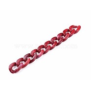 Acrylic Curb Chains, Unwelded, Red, 39.37 inch(100cm), Link: 29x21x6mm, 1m/strand(AJEW-JB00505-02)