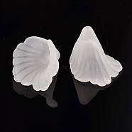 Transparent Frosted Acrylic Flower Beads, about 20mm wide, 20mm long, 2mm thick, hole:1.5mm(X-PL551)