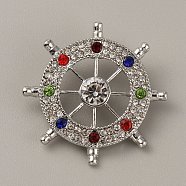 Alloy Rhinestone Snap Buttons, Jewelry Buttons, Helm, Colorful, 37x37x9mm, Knob: 5mm(FIND-WH0111-241)