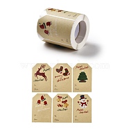 Christmas Themed Polygon Roll Stickers, Self-Adhesive Paper Gift Tag Stickers, for Party, Decorative Presents, 75x50x0.1mm, about 250pcs/roll(DIY-B045-07)