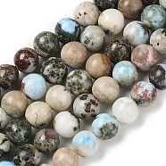 Natural Larimar Beads Strands, Round, 8mm, Hole: 0.9mm, about 50pcs/strand, 15.47''(39.3cm)(G-P524-A02-03)