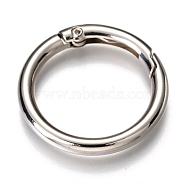 Zinc Alloy Spring Gate Rings, O Rings, Platinum, 33x4mm, Inner Diameter: 26mm(PALLOY-C100-01P-05)