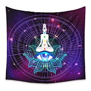 Yoga Meditation Trippy Polyester Wall Hanging Tapestry, Bohemian Mandala Psychedelic Tapestry for Bedroom Living Room Decoration, Rectangle, Dark Violet, 1000x1500mm(PW23040457107)