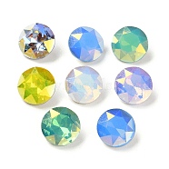 K9 GLass Rhinestone Cabochons, Faceted, Pointed Back & Back Plated, Flat Round, Mixed Color, 10x5.5mm(EGLA-F161-08)