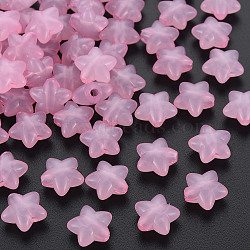 Transparent Acrylic Beads, Imitation Jelly, Star, Pink, 10x10.5x6mm, Hole: 1.6mm(X-MACR-S373-26E-08)