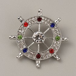 Alloy Rhinestone Snap Buttons, Jewelry Buttons, Helm, Colorful, 37x37x9mm, Knob: 5mm(FIND-WH0111-241)