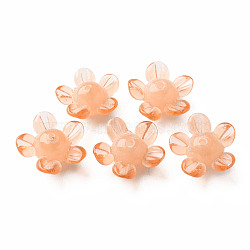 Handmade Lampwork Beads, Flower, Sandy Brown, 14.5~15.5x15~16x7~8mm, Hole: 1.5mm(LAMP-T011-10G)