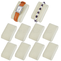Plastic Covered with Velveteen Bracelet Pillows, Oval, for Jewelry Bracelet & Watch Displays, Honeydew, 8x4.35x3.15cm(ODIS-WH0099-88)