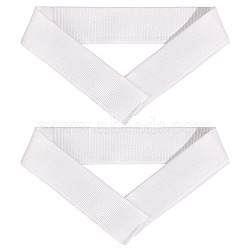 Cotton Elastic Ribbing Fabric for Cuffs, White, 550x35~77x3mm(DIY-WH0308-804A)