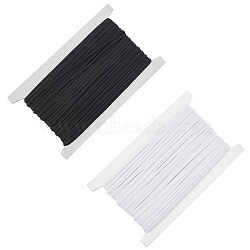 Flat Elastic Rubber Cord/Band, Webbing Garment Sewing Accessories, Mixed Color, 3mm, about 30m/bag, 2 colors, 1bag/color, 2bags/set(OCOR-PH0001-07)