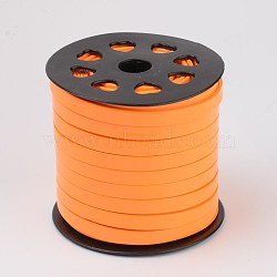 Flat PU Leather Cord, Dark Orange, 7.5x1.5mm, about 25yards/roll(LC-J004-01)