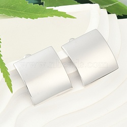 Non-Tarnish 304 Stainless Steel Stud Earrings, Square, Stainless Steel Color, 24x22mm(EJEW-G395-32P)