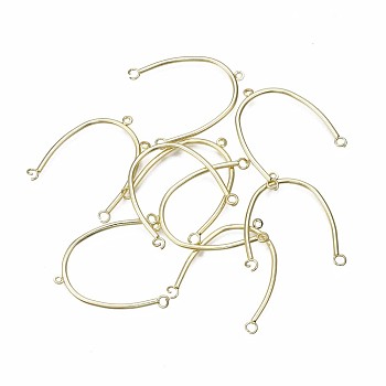 Alloy Chandelier Component Links, 3 Loop Connectors, Cadmium Free & Nickel Free & Lead Free, Light Gold, 32x28x1.5mm, Hole: 1.4mm