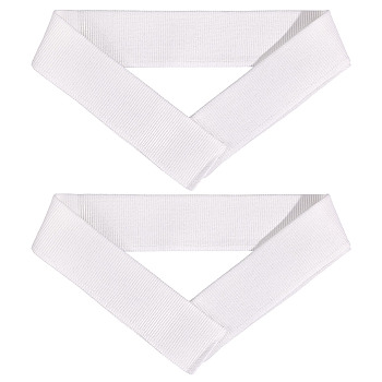 Cotton Elastic Ribbing Fabric for Cuffs, White, 550x35~77x3mm