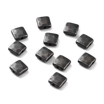 316 Surgical Stainless Steel Beads, Square, Antique Silver, 9x9x3.8mm, Hole: 1.6mm