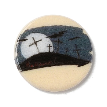 Halloween Series Acrylic Cbabochons, Bisque, Cross, 25x3mm