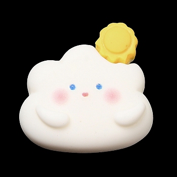 Weather Theme Opaque Resin Cabochons, Cloud, 21.5x20.5x6mm