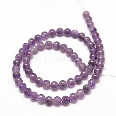 Natural Amethyst Round Bead Strands(G-P072-29-8mm)-2