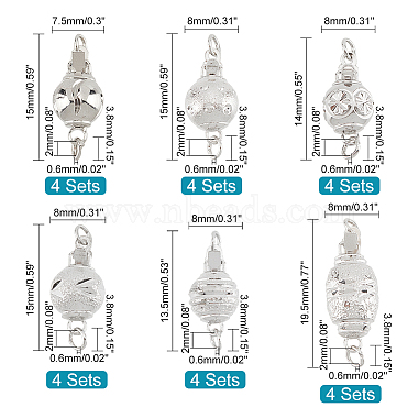 élite 24 ensembles 6 styles rack placage laiton fermoirs de boîte(KK-PH0010-26)-2