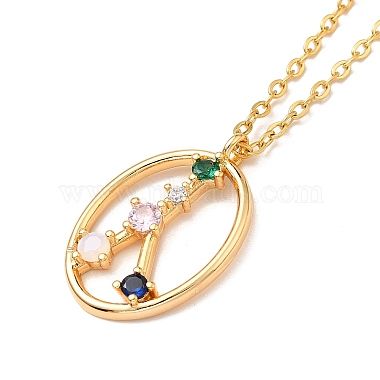 Collier pendentif constellation de zircons cubiques colorés(NJEW-H166-01G)-2