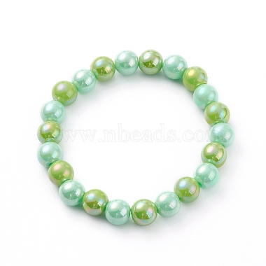 Opaque Acrylic Beads Stretch Bracelet for Kids(BJEW-JB06503)-3