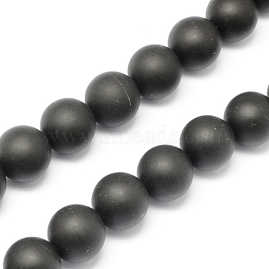 14mm Black Round Black Stone Beads
