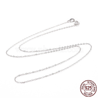 Rhodium Plated 925 Sterling Silver Cable Chains Necklace for Women(STER-I021-05P)-2