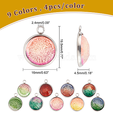 36Pcs 9 Colors Printed Resin Pendants(FIND-DC0001-22)-2