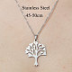 Collier avec pendentif arbre de vie en acier inoxydable anti-ternissement 201(NJEW-OY001-65)-3