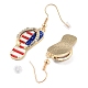 Independence Day Theme Alloy Enamel Dangle Earrings for Women(EJEW-F335-01G-01)-2