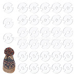 60Pcs 3 Shapes Acrylic Knitted Hat Making Fastener Tool, Mixed Shapes, 25x24x3mm, Hole: 4.8~8x4~7mm, 20pcs/shape(FIND-GA0004-03)