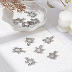 10Pcs 201 Stainless Steel Pendants, Tortoise, Stainless Steel Color, 19.5x13x3.5mm, Hole: 1mm(STAS-LP0002-93)