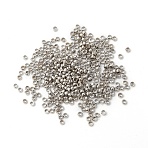Brass Crimp Beads, Rondelle, Platinum, 1x2mm, Hole: 1mm(KK-L019-P)