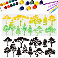 PET Hollow Out Drawing Painting Stencils, for DIY Scrapbook, Photo Album, Tree Pattern, 400x1000mm(DIY-WH0426-0006)