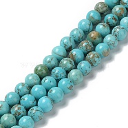 Natural Howlite Beads Strands, Dyed, Round, 6.5mm, Hole: 0.9mm, about 63~64pcs/strand, 15.67~15.75''(39.8~40cm)(G-E604-B03-A)