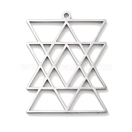 Anti-Tarnish 304 Stainless Steel Pendants, Laser Cut, Star of David Charm, Stainless Steel Color, 32x24.5x1mm, Hole: 1.5mm(STAS-U030-05P)