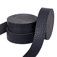 Elite PU Single Face Imitation Leather Cords, Black, 20x2mm, about 2.19 Yards(2m)/Roll, 3rolls/set(OCOR-PH0001-86A)