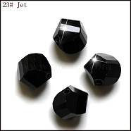 Imitation Austrian Crystal Beads, Grade AAA, Faceted, Polygon, Black, 8mm, Hole: 0.9~1mm(SWAR-F085-8mm-23)