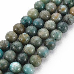 Natural Chrysocolla Beads Strands, Round, 6mm, Hole: 0.8mm, about 60~62pcs/strand, 15.16 inch(38.5cm)(G-S376-004A)