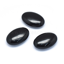 Natural Obsidian Healing Massage Palm Stones, Pocket Worry Stone, for Anxiety Stress Relief Therapy, Oval, 60x40x20~21mm(G-P415-60)