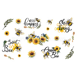 PVC Wall Stickers, Wall Decoration, Sunflower Pattern, 390x1180mm(DIY-WH0228-631)