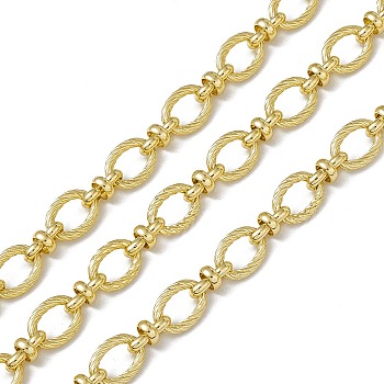 Brass Oval & Knot Link Chains, with Spool, Soldered, Long-Lasting Plated, Cadmium Free & Nickel Free & Lead Free, Real 18K Gold Plated, 11x8x1.6mm, 9.5x5mm