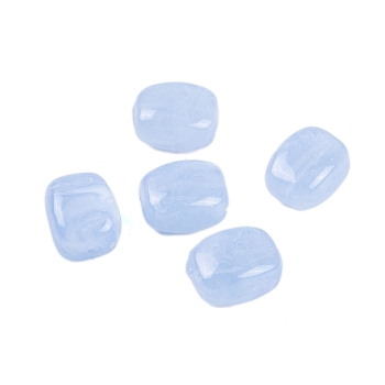 Acrylic Bead, Imitation Jade, Rectangle, Cornflower Blue, 13x11x8mm, Hole: 1.5mm. 510pcs/500g
